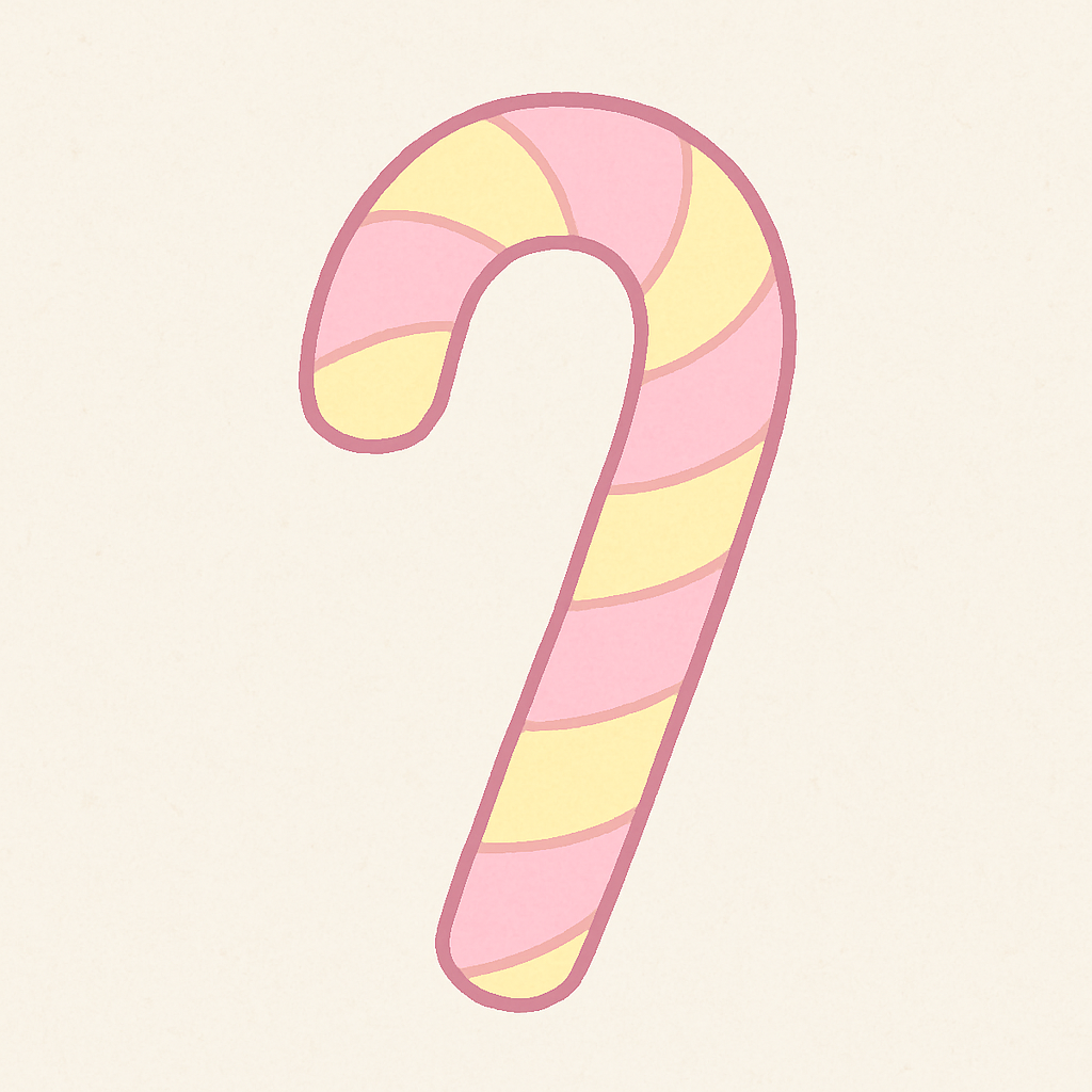 Pastel candy cane illustration