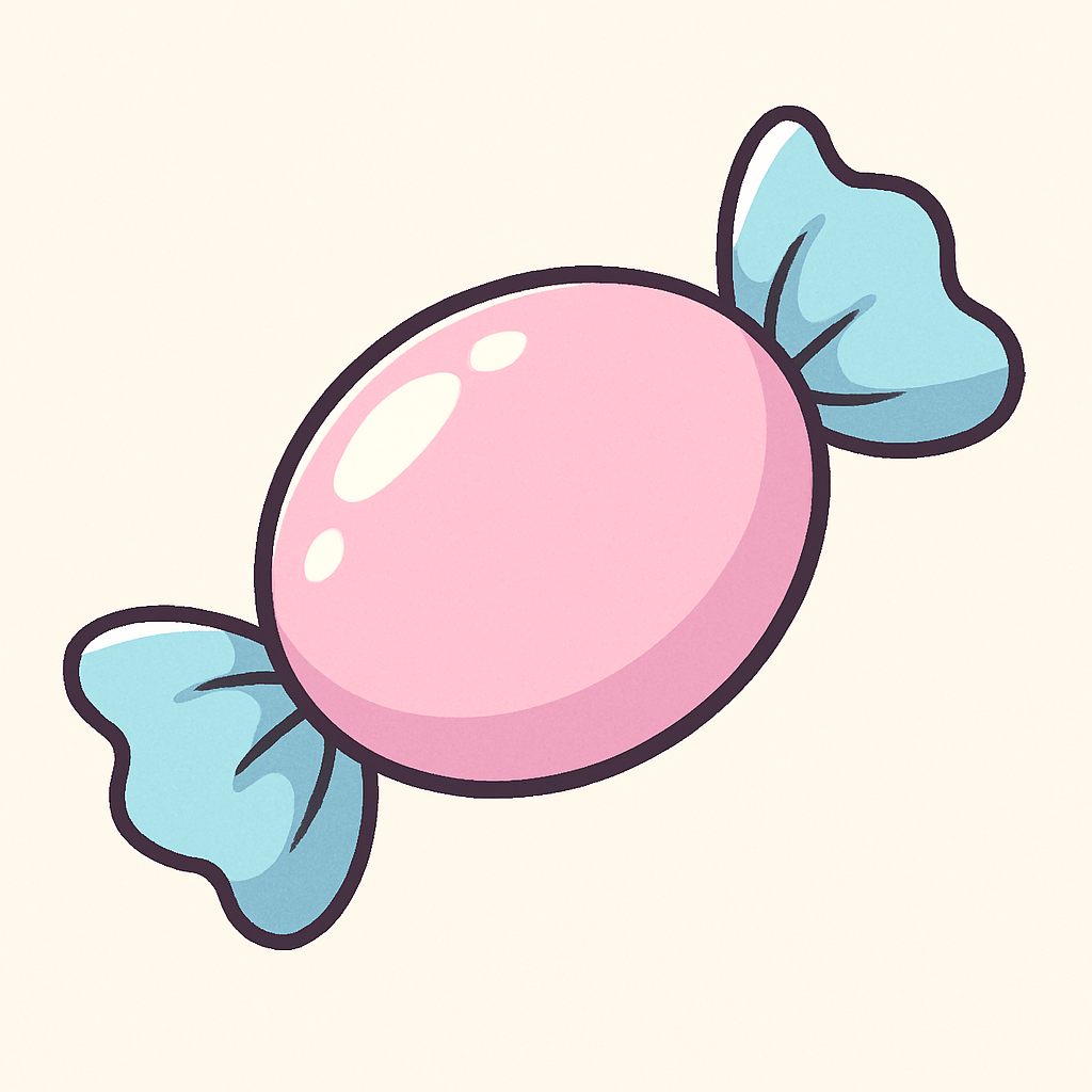 Wrapped pastel candy illustration